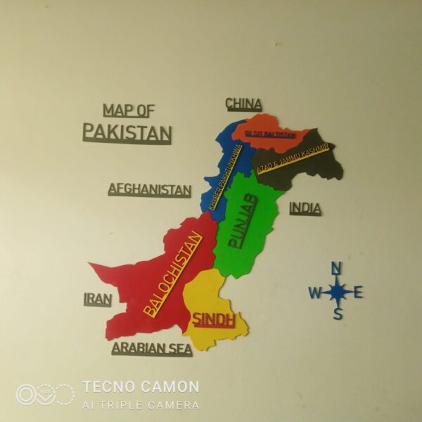 Pakistan Map - 5 Feet x 3 Feet | Rubber Foam Material (3mm Thickness) - Image 3