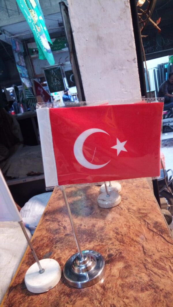 Turkey Office Table Flag with Steel Stand