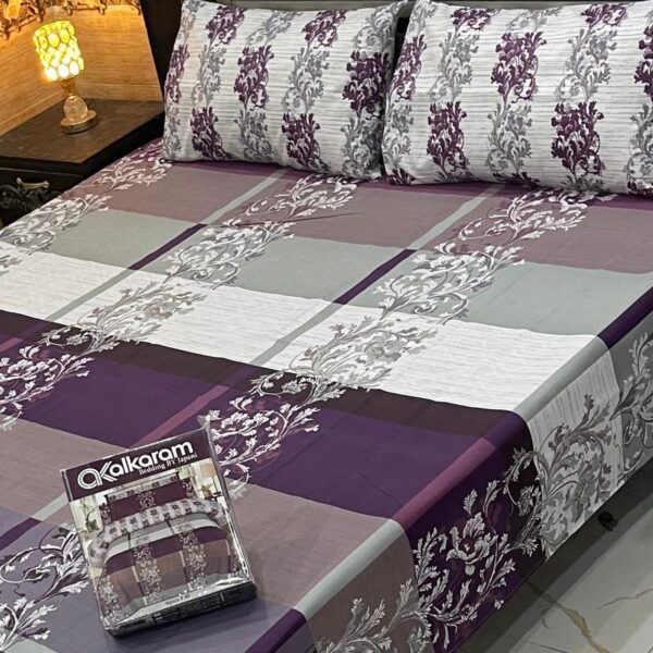 Multi Colors 3Pcs Cotton Mix Bedsheet Set (Alkaram)