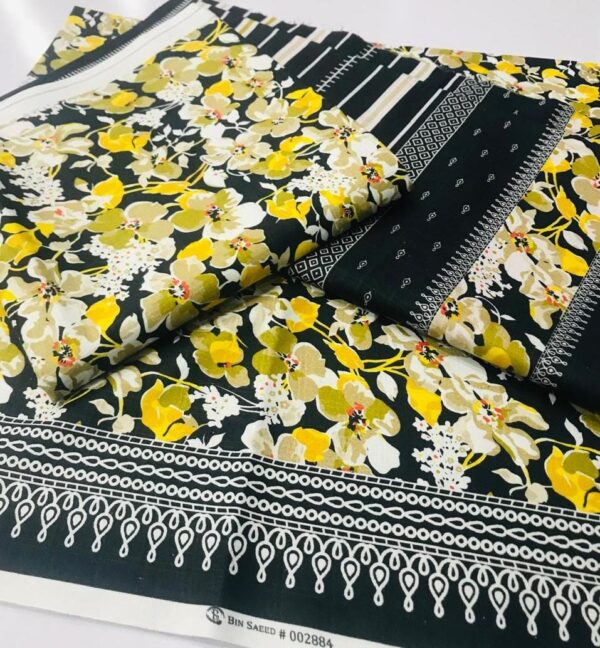 Binsead slub khadar 3PCs printed collection - Image 2