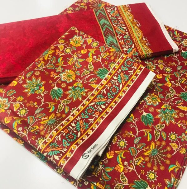 Binsead slub khadar 3PCs printed collection - Image 2