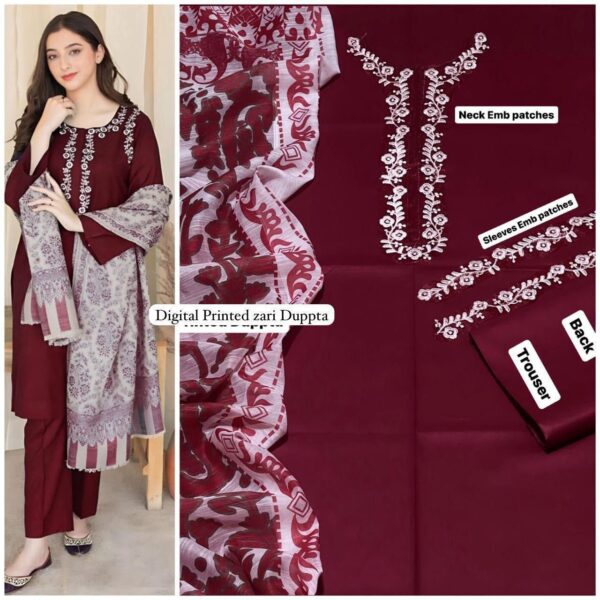 Embroidery Airjet Dhanak  By AISLING Winter Collection - Image 2